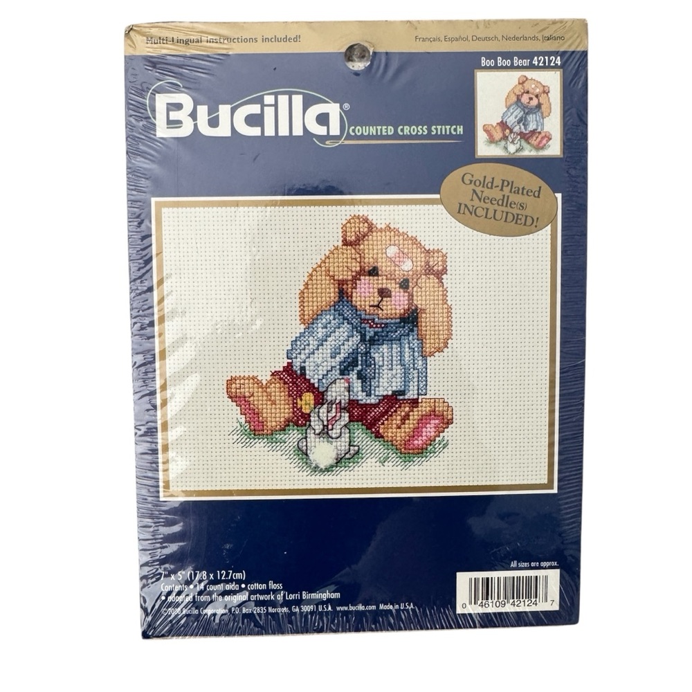 Vintage 2000 Bucilla Boo Boo Bear 42124 Cross Stitch Kit New